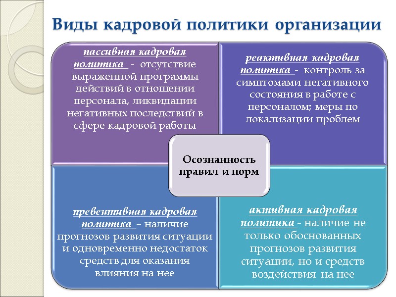 Виды кадровой политики организации